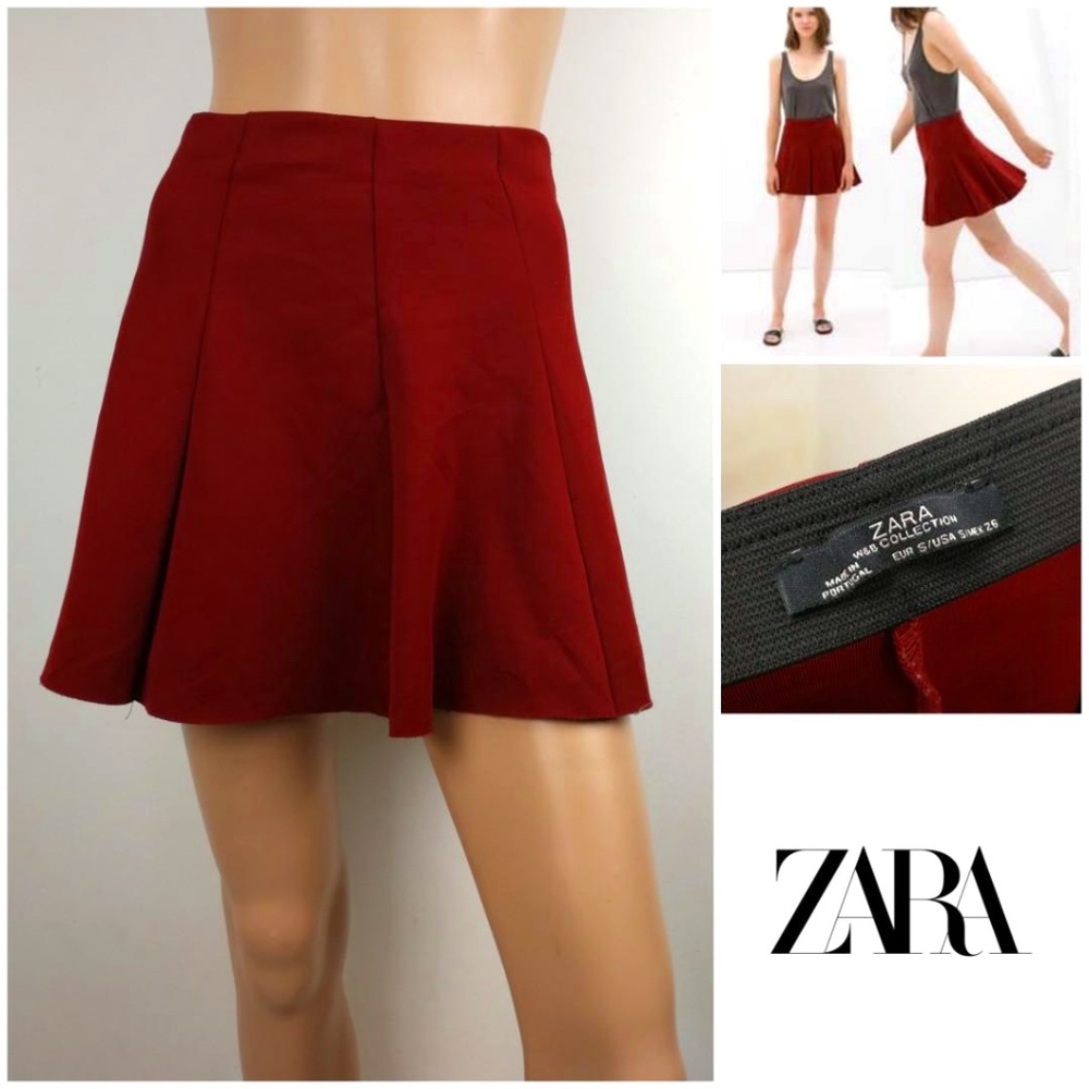 Zara WB Collection Flared Red Skirt
